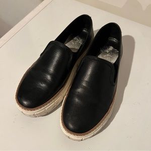 Vince Camuto womens slip-on shoes/sneakers, size 6M/36.5, leather, black